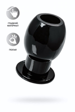 Анальная втулка c тоннелем черная 7,5 см