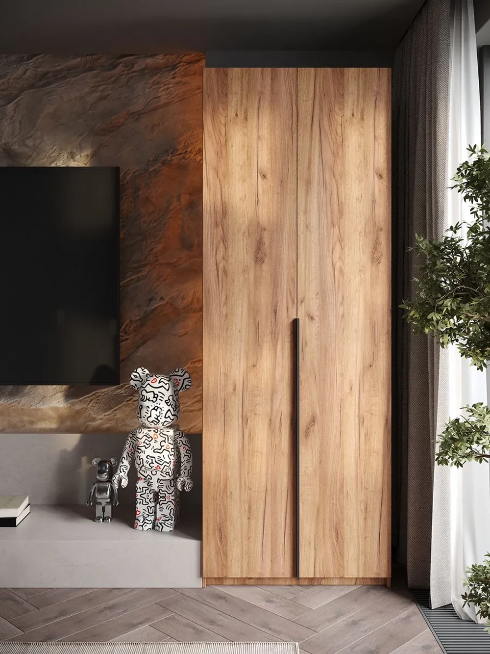 Шкаф Распашной Коричневый 81х220x52,5 SOHO