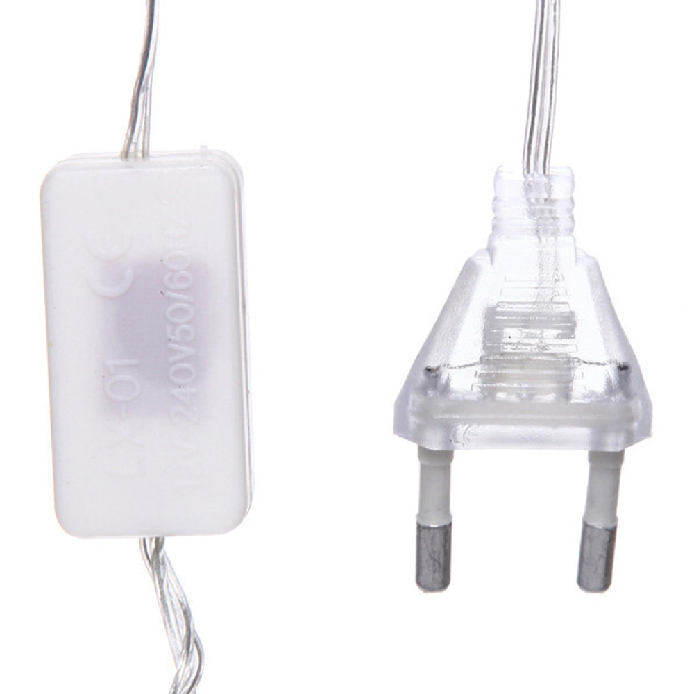 Гирлянда для дома 2,5м 12 ламп LED с насадками АНГЕЛ, прозрач.пров. авторежим.,IP-20, RG/RB