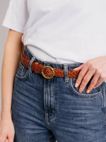 Ремень кожаный плетеный