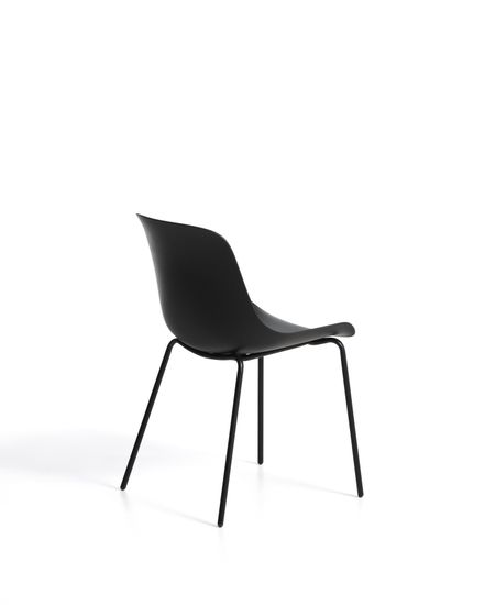 Черный стул Altea из пластика и стали с черной отделкой