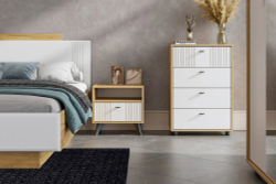 Комод "Мишель", 4 ящика, 60*40*89 см, дуб золотой/белый матовый, ЛДСП, МДФ