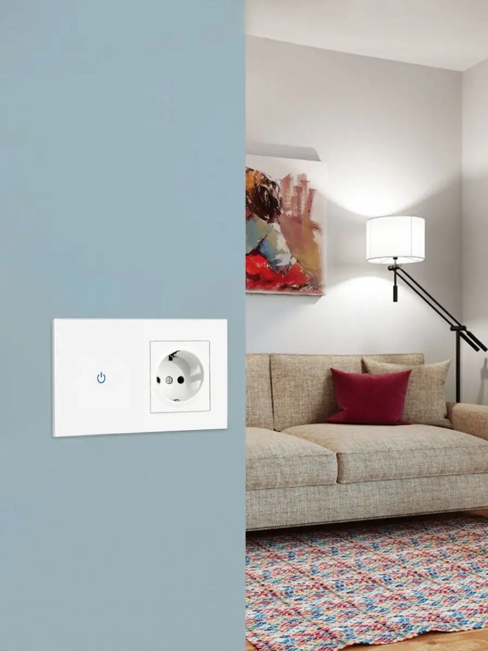 Сенсорный выключатель с розеткой электронный для дома