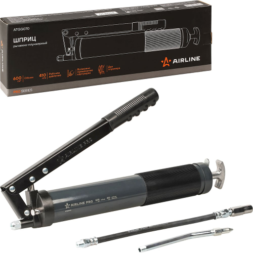 Шприц для смазки рычажно-плунжерный 600 мл PRO AIRLINE ATGG070