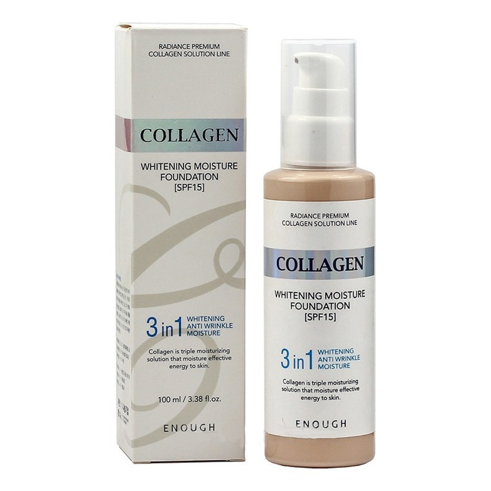 Крем тональный с коллагеном 3 в 1 тон № 13 SPF 15 100 мл Enough Collagen Whitening Moisture Foundation