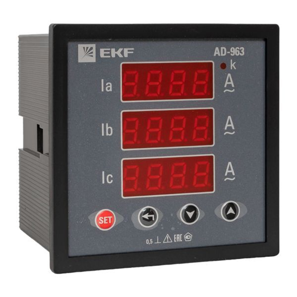Амперметр AD-963 цифровой на панель (96х96) трехфазный EKF PROxima