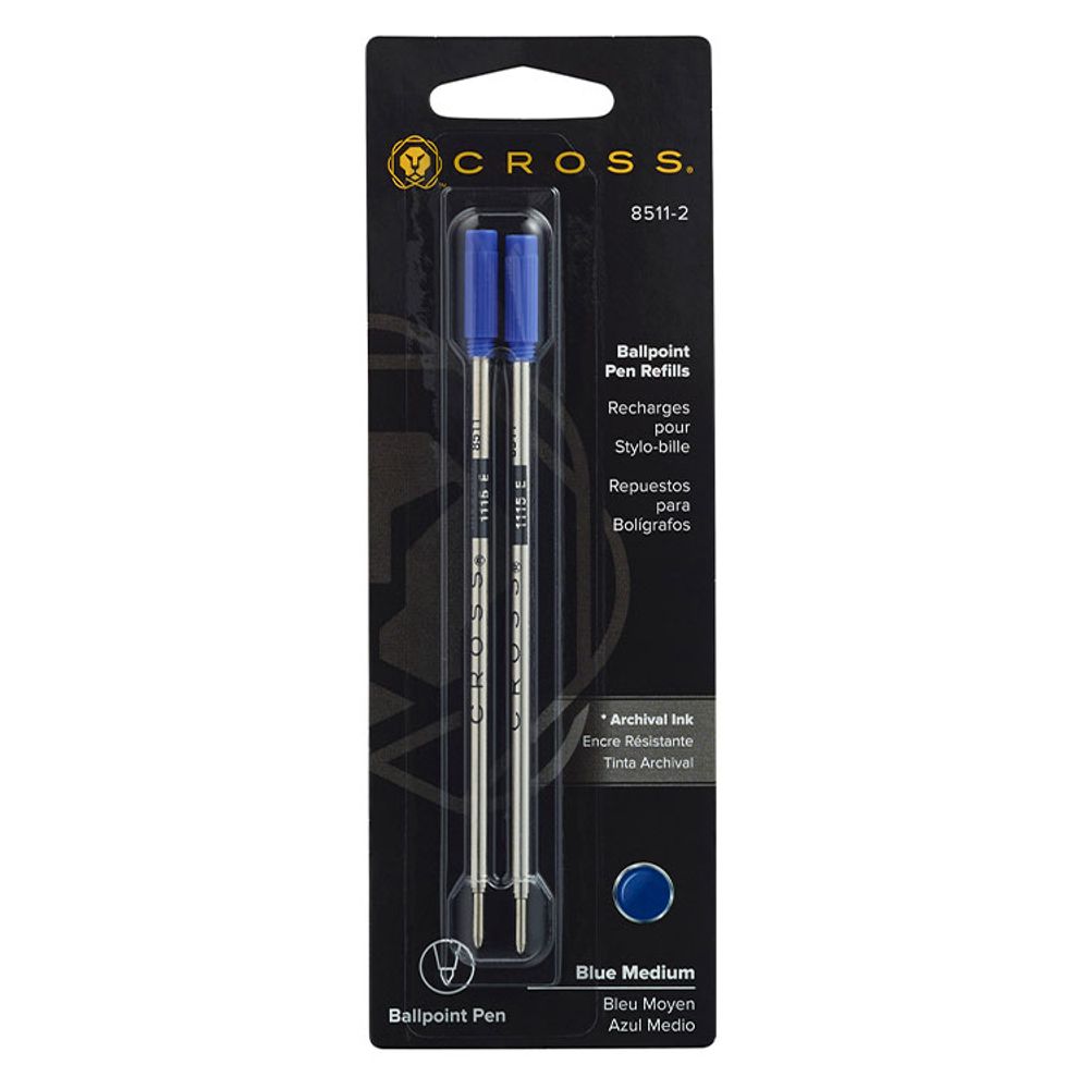 Стержни шариковые Cross синие средняя линия (8511-2)