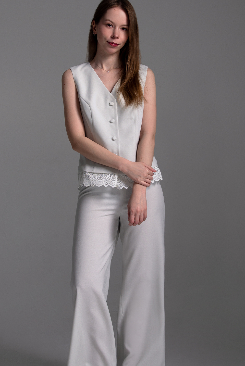 Брюки женские 3988ВПА, отбел.лен #38ОЛен023988ВПА