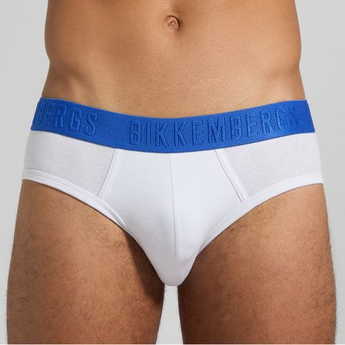 Мужские трусы брифы (белый, черный, морская волна) набор 3 в 1 Bikkembergs EMBOSSED BKK51USP24TR/3