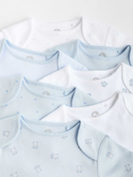 Боди с коротким рукавом для малышей Next K79-655, 7 шт., Белый, Голубой