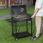 Мангал сварной на колесах, 662 х 390 х 152/805 мм, сталь 2 мм, кочерга в комплекте, Camping Palisad