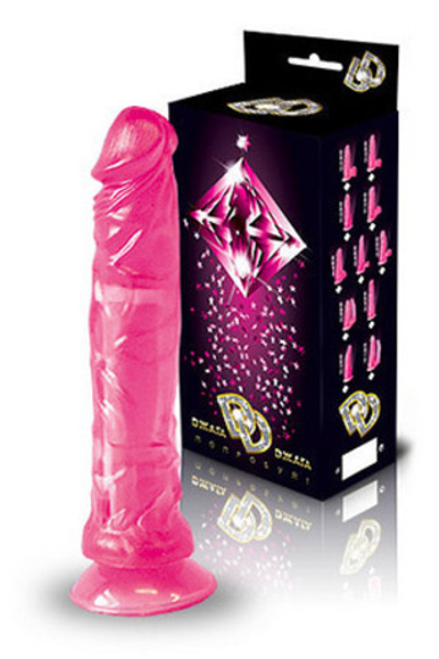 Рельефный гелевый фаллоимитатор на присоске