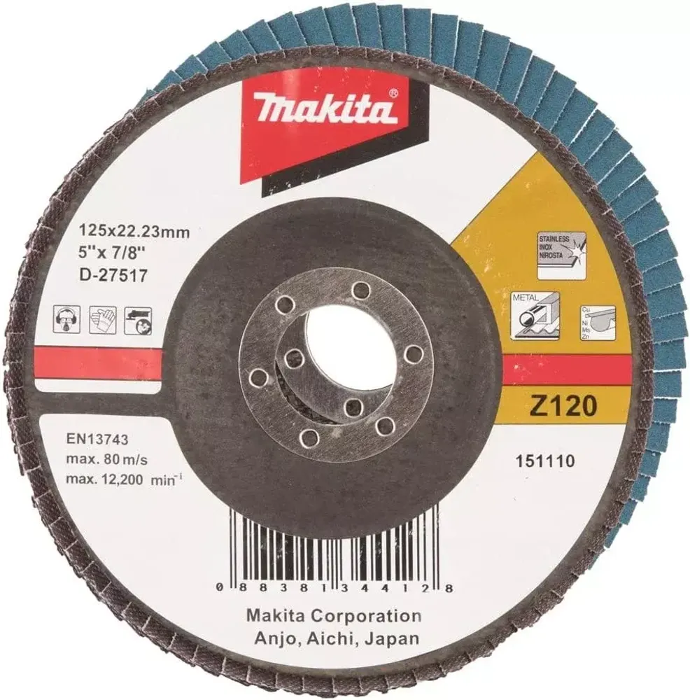 Упаковка лепестковых шлифовальных дисков Makita 125мм (D-27517) 10шт