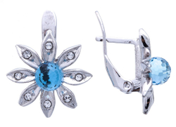 "Сель" серьги в серебряном покрытии из коллекции "Погода" от Jenavi  с английским замком