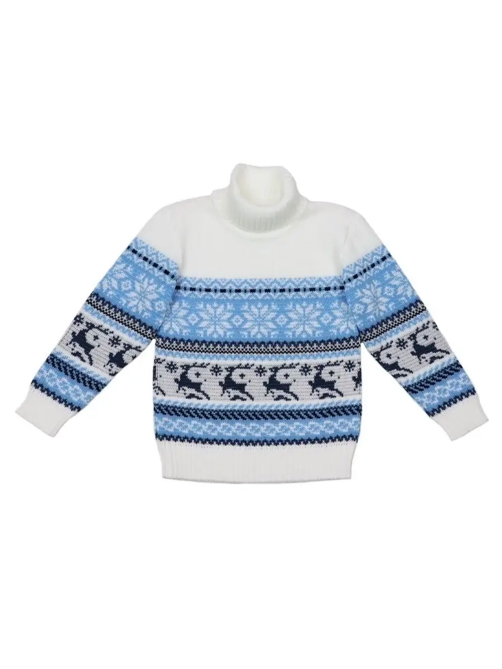 Свитер вязаный с оленями новогодний