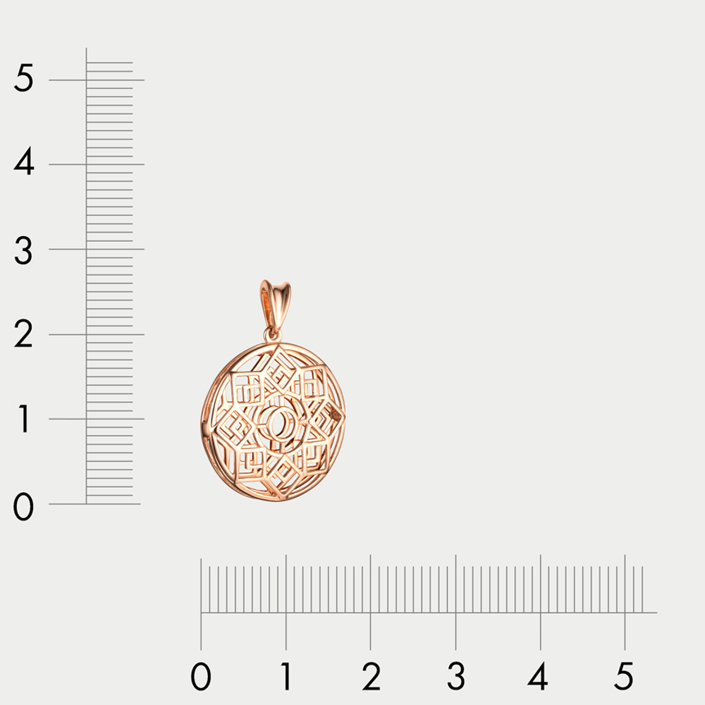 Подвеска женская из розового золота 585 пробы без вставок (арт. 00-63-0062-00)