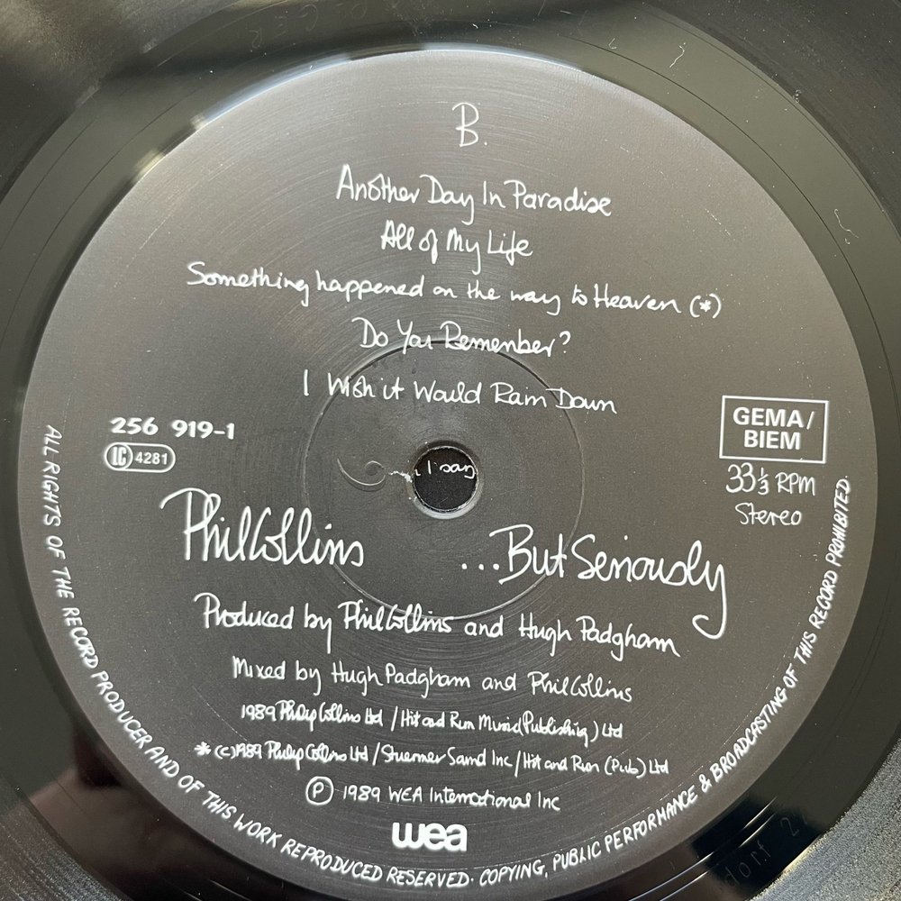 Винтажная виниловая пластинка LP Phil Collins But Seriously (Германия 1989) Another Day In Paradise