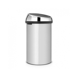 Ведро для мусора Brabantia Touch Bin серый металлик 60л вид сбоку