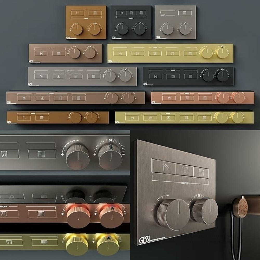 Термостат Gessi HI-FI, до 2-х функций одновременно, встраиваемый, цвет Finox Brushed Nickel