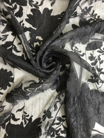 Шифон вискоза, черный, жаккард, деворе C03