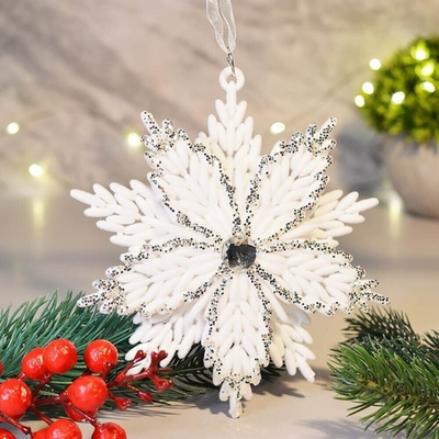 Подвеска "Сказочная метель" 13*13,5см, белый/серебро