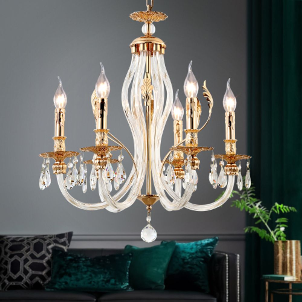 Люстра Rivoli Melanie 1020-206 6 х Е14 40 Вт хрусталь классика | Rivoli