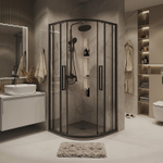 Душевой уголок Grossman Cosmo 90х90 301.K33.02.9090.21.00 профиль Черный матовый стекло прозрачное