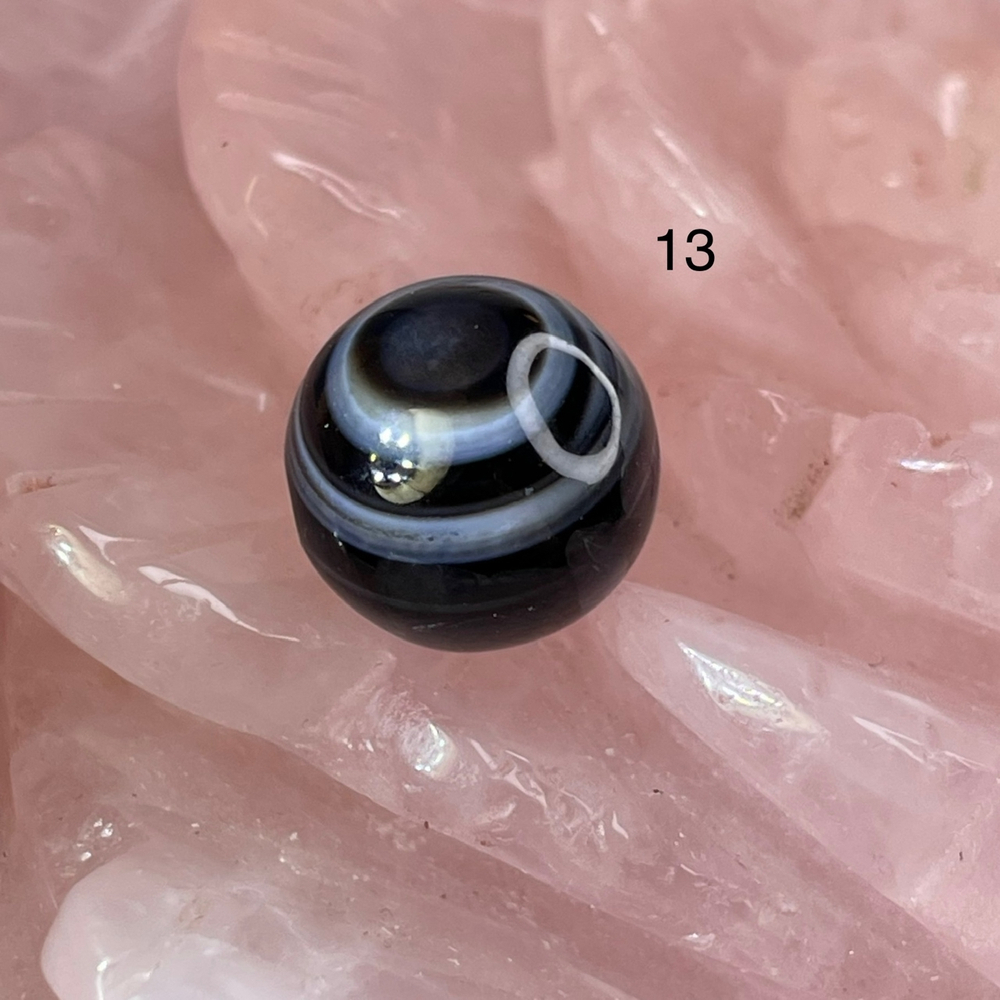54635  Агат черный глазковый Бусина 12мм
