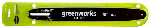 Шина Greenworks 29757, для цепной пилы, 16 дюймов, 40 звеньев, 3/8 дюйма