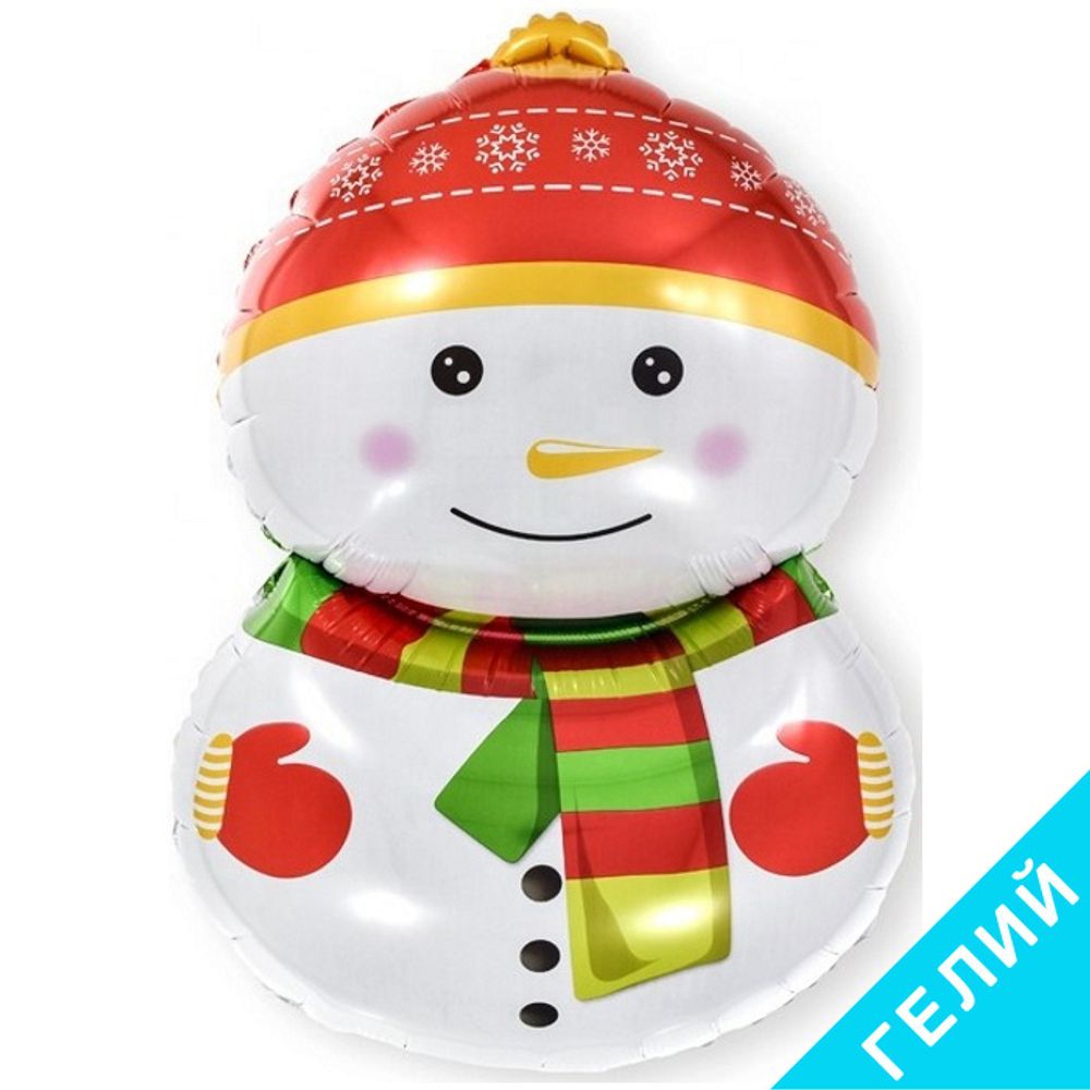 Фигура Счастливый снеговик, с гелием #190892-HF3