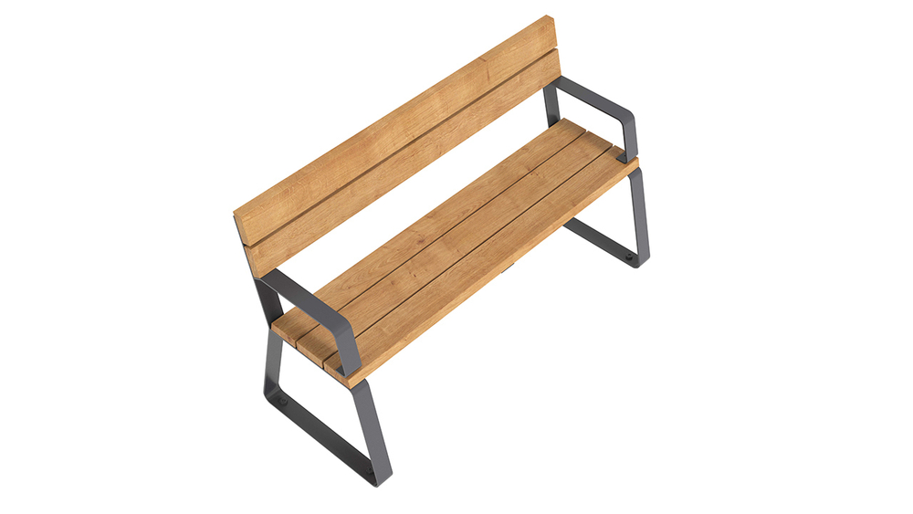 Скамья со спинкой и подлокотниками SK00059