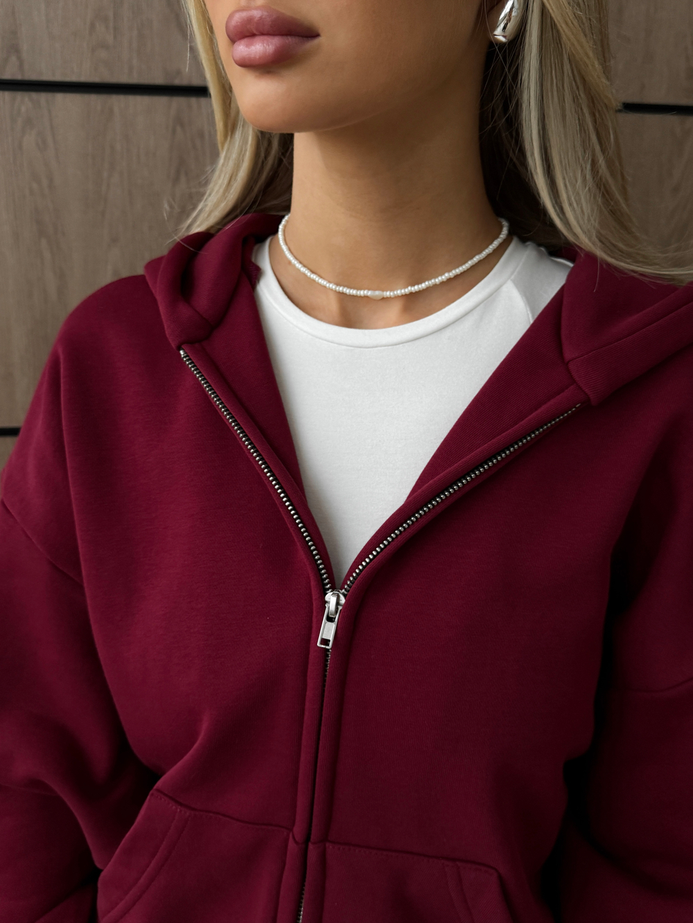 Костюм худи + брюки красный