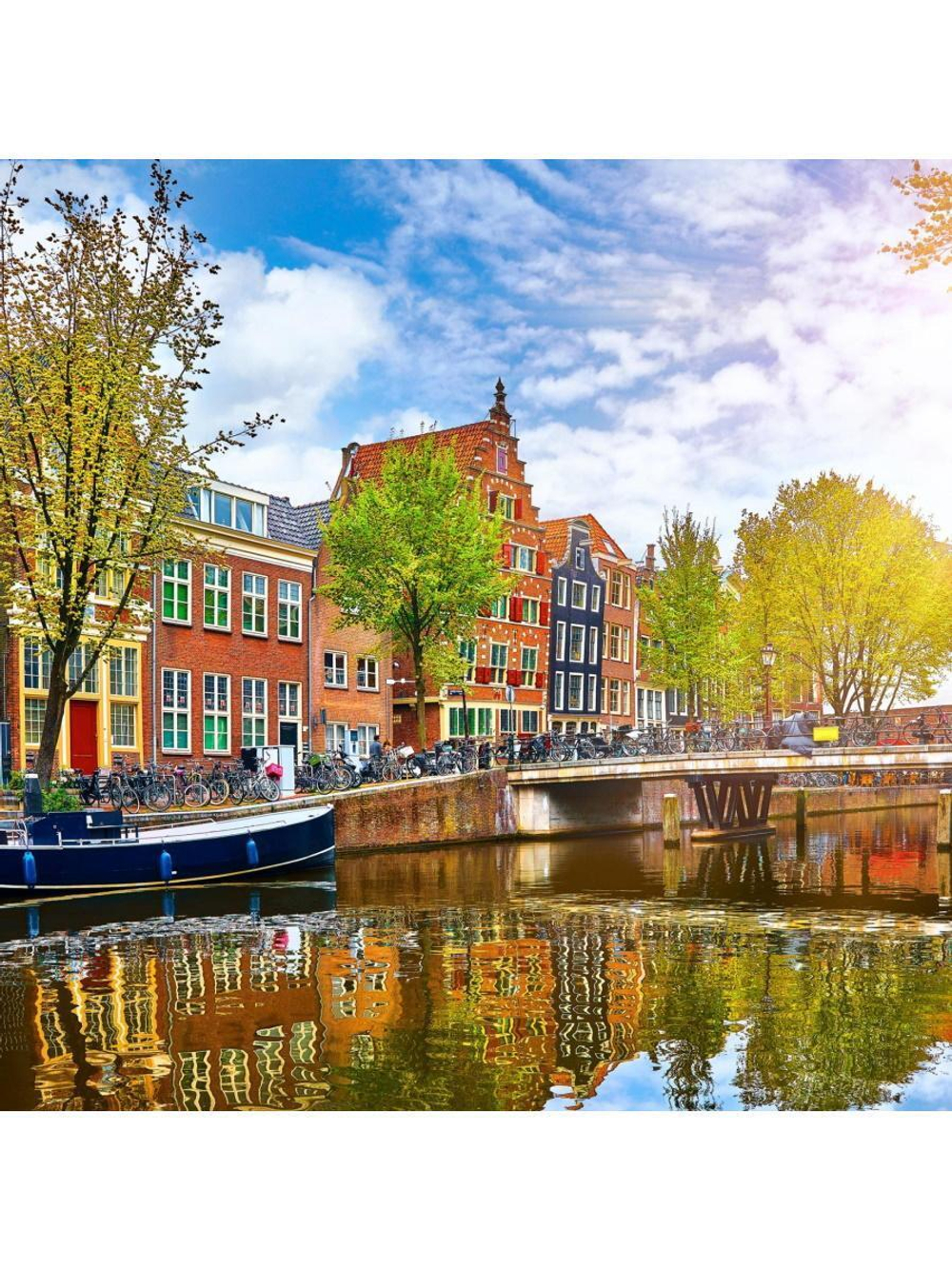 Алмазная мозаика 30х30см. "Весенний Амстердам" с полн.заполнен.на подрам. (Арт.НД-1069)