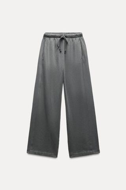 ZARA БРЮКИ STRAIGHT LEG ИЗ МЯГКОЙ ТКАНИ, АНТРАЦИТОВО-СЕРЫЙ