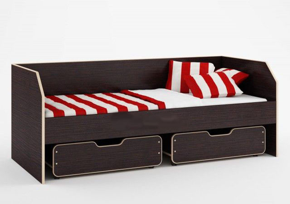 Кровать детская КарИВи Л-13 с ящиками Венге