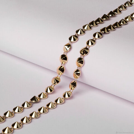 Тесьма металлизированная «Круг», 8 × 8 мм, цвет золотой