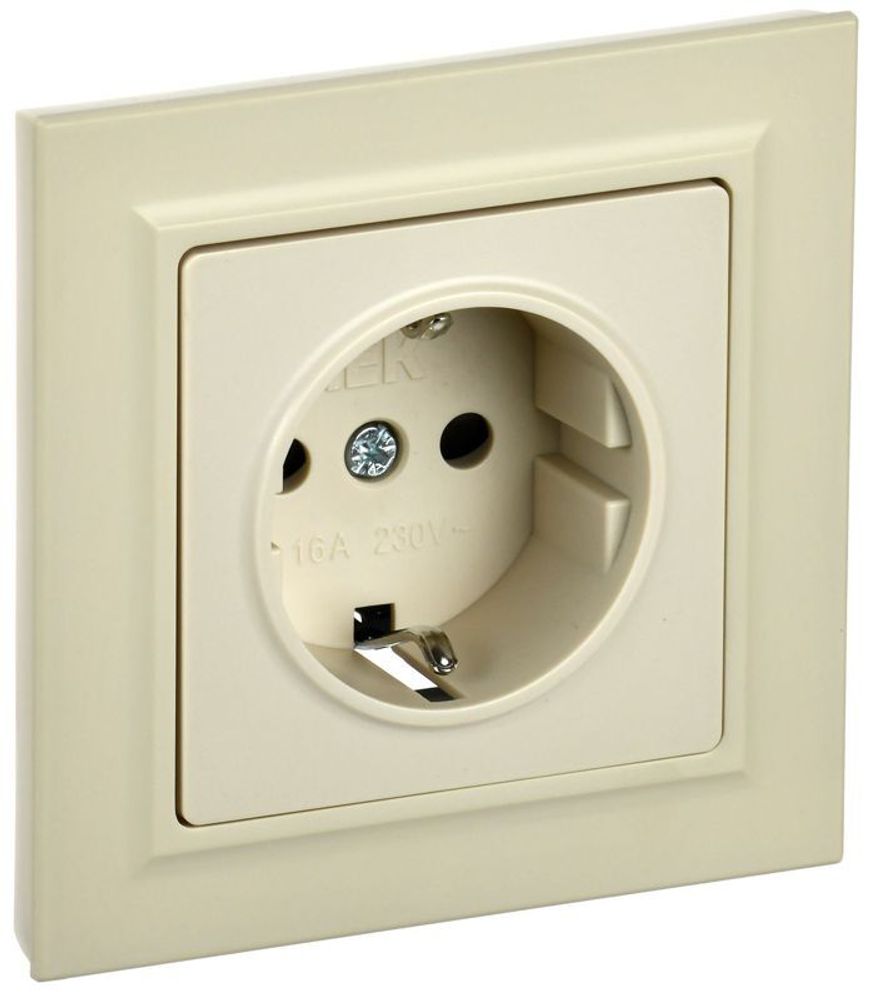 Розетка СП BRITE РСР14-1-0-БрКр 16А в сборе с заземл. защ. шторки беж. IEK BR-R14-16-K10-F Розетка СП BRITE РСР14-1-0-БрКр 16А в сборе с заземл. защ. шторки беж. IEK BR-R14-16-K10-F
