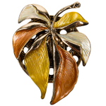 Брошь Shadore Лист резной XZ0863.10 BR/G