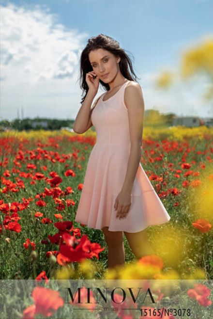 Платье 3078-персик Minova Фото 2