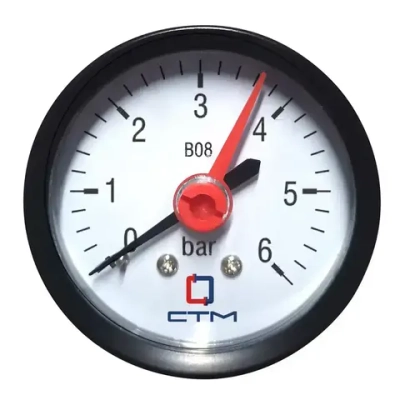 Манометр аксиального подключения 1/4", измерение до 6 бар СТМ