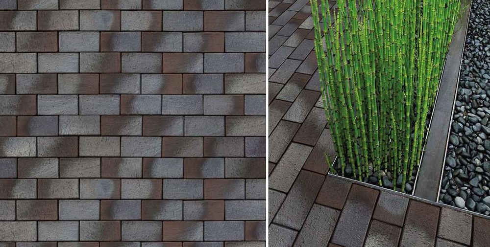 ABC Lubek braun-blau-geflammt, 200x100x45 - Тротуарная клинкерная брусчатка