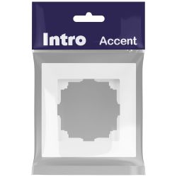 Рамка для розеток и выключателей Intro Accent 6-501-01М на 1 пост, СУ, белый матовый