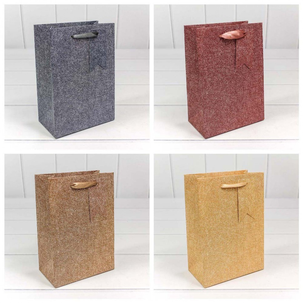 Пакет бумажный 14*20*8см с ручками "Премиум" микс