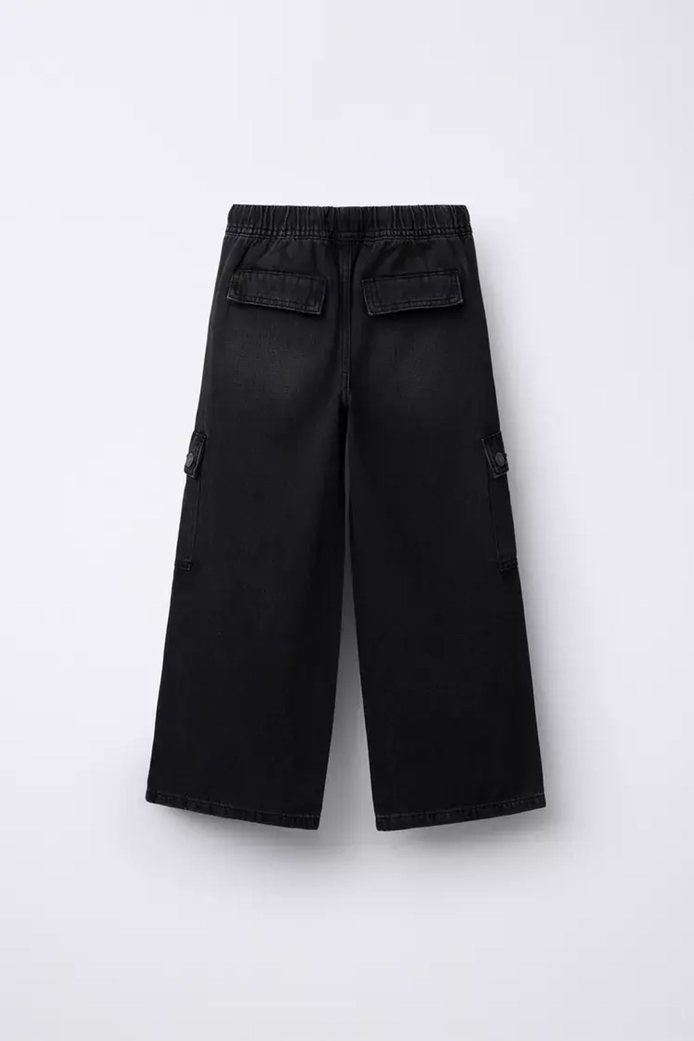 ZARA ДЖИНСОВЫЕ БРЮКИ КАРГО, ЧЕРНЫЙ