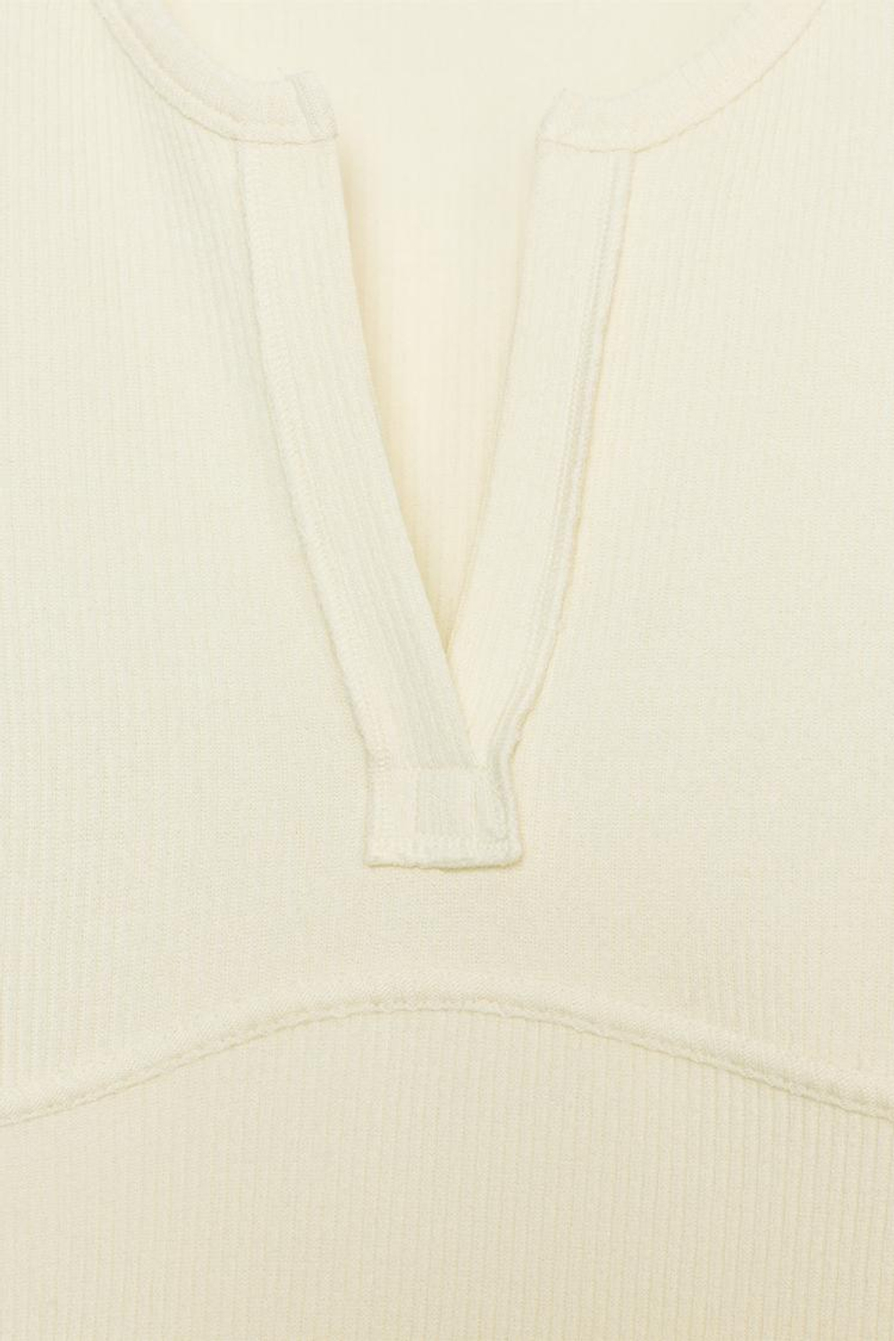 ZARA ФУТБОЛКА В РУБЧИК С ДЛИННЫМИ РУКАВАМИ, ЭКРЮ