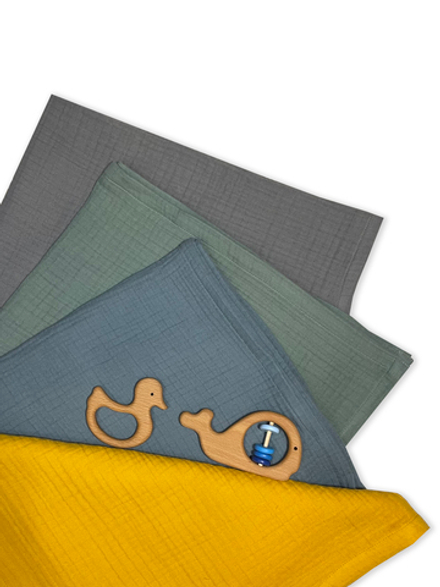 Муслиновый плед (полотенце) Серый из 100% хлопка