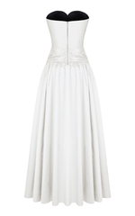 Платье макси корсетное шелковое с объемной юбкой