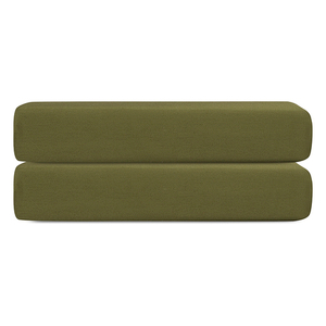 Простыня на резинке из сатина из коллекции meditation, olive, 180х200х30 см