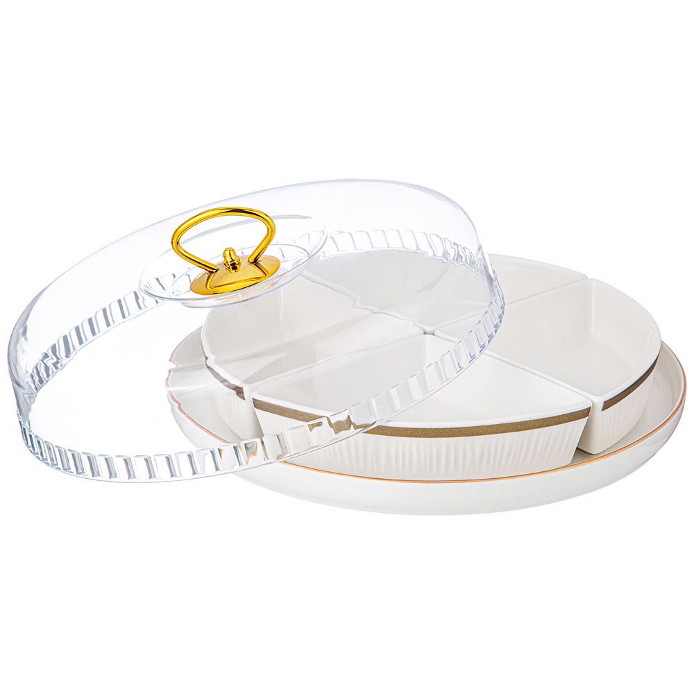 МЕНАЖНИЦА LEFARD "HERBAL" 4 СЕКЦИИ С ПЛАСТИК. КРЫШКОЙ НА ПОДСТАВКЕ (КОР=10ШТ.)