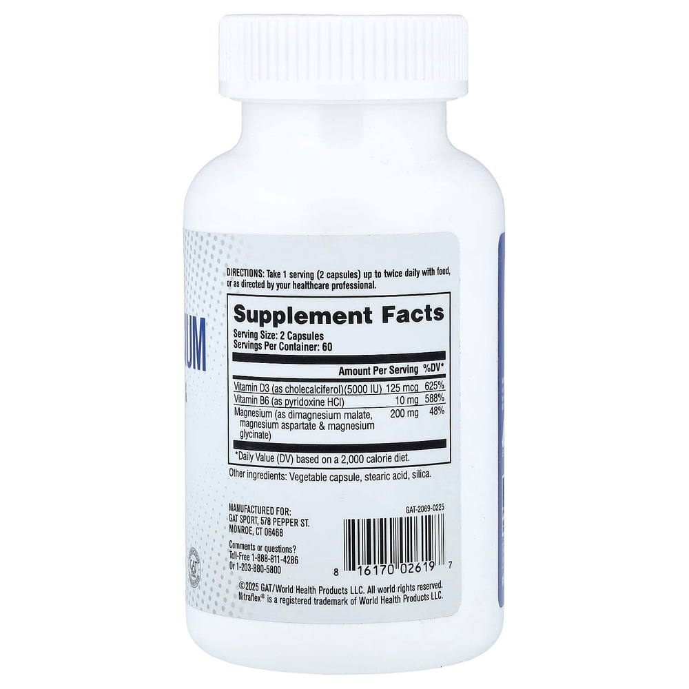 GAT, про магний, 120 растительных капсул